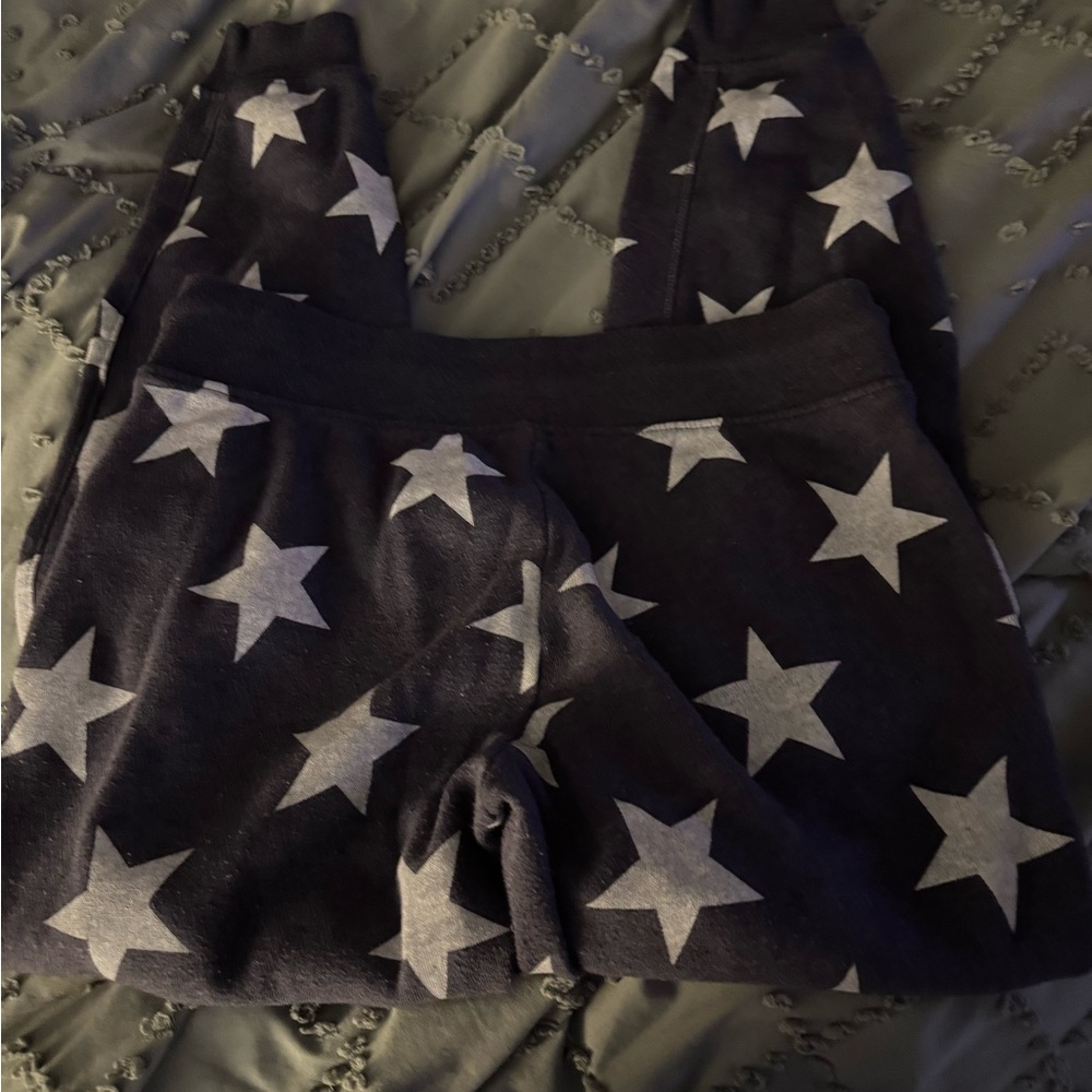 Alternative Black Star Patterned Cropped Pants - image 3